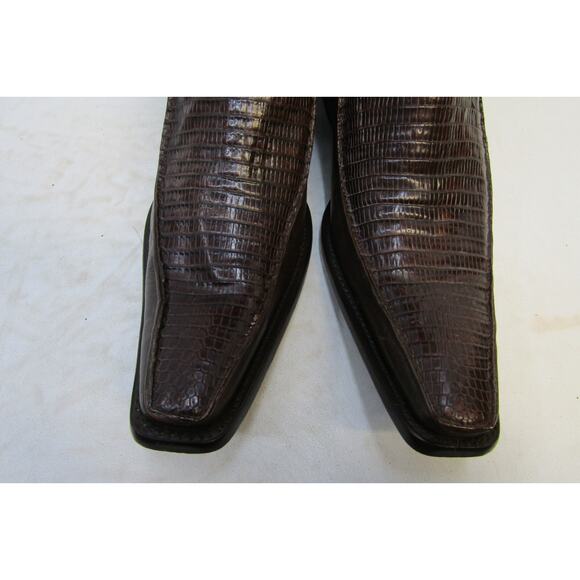 El General Mens 9 D Brown Leather Lizard Print Cowboy Western Boots main image 6